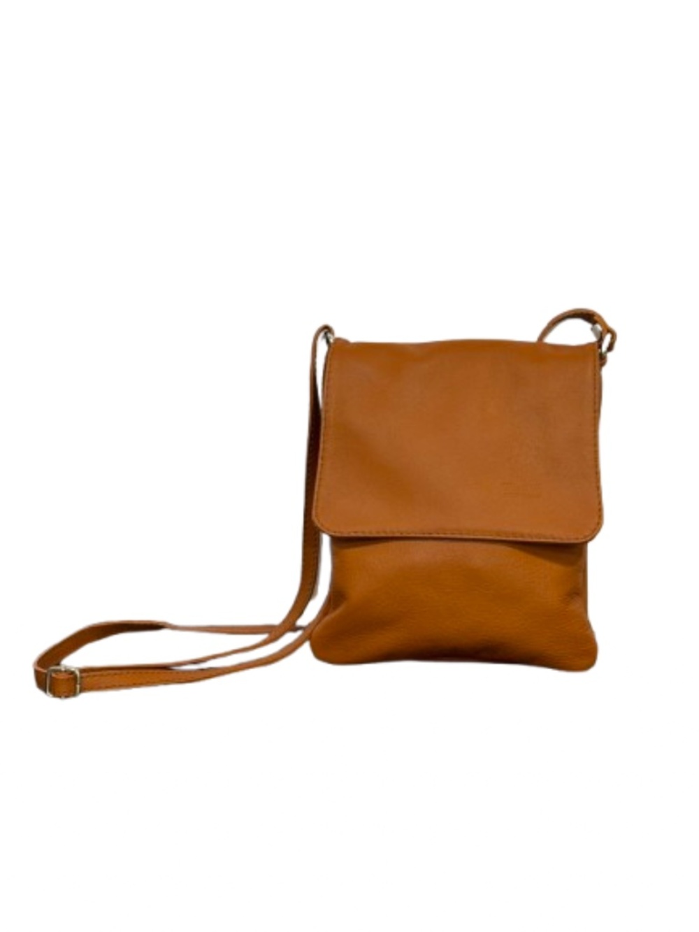 Vera Pelle Burnt Orange Italian Leather Small Crossbody Bag